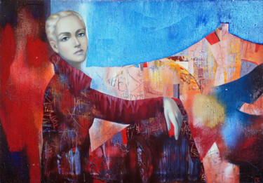 Painting titled "Original figurative…" by Emil Hasenrick, Original Artwork, Acrylic Mounted on Other rigid panel