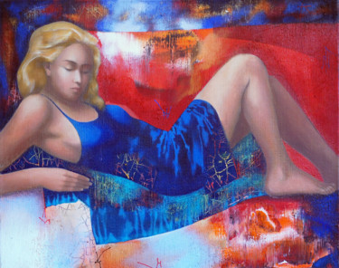 Painting titled "Original figurative…" by Emil Hasenrick, Original Artwork, Acrylic Mounted on Other rigid panel