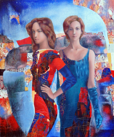 Painting titled "Original Figurative…" by Emil Hasenrick, Original Artwork, Acrylic Mounted on Other rigid panel