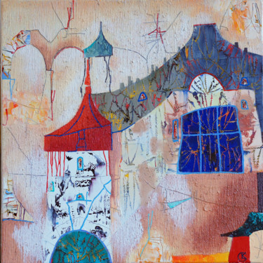 Malerei mit dem Titel "Old city Original…" von Emil Hasenrick, Original-Kunstwerk, Acryl Auf Andere starre Platte montiert