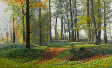 Painting titled "Foot-path" by Emil Mlynarcik, Original Artwork, Oil