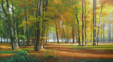 Painting titled "Magical autumn" by Emil Mlynarcik, Original Artwork, Oil