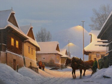 Malarstwo zatytułowany „Memories of winter” autorstwa Emil Mlynarcik, Oryginalna praca, Olej