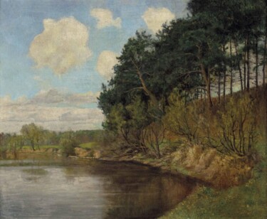 Pittura intitolato "Région des lacs prè…" da Emil Orlik, Opera d'arte originale, Olio