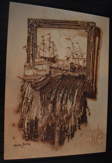 Ship in the Storm Pittura intitolato "Ship in the Storm" da Emilano Arts, Opera d'arte originale, Legno