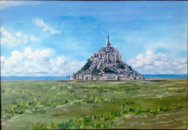 Painting titled "Le Mont Saint-Michel" by Emile Dubois, Original Artwork, Acrylic