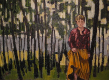 Peinture intitulée ""Allez au bois"" par Emile Paya, Œuvre d'art originale, Huile