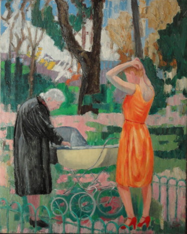 Painting titled ""Les âges de la vie"" by Emile Paya, Original Artwork, Oil