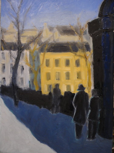 Painting titled ""Quais de Saöne"" by Emile Paya, Original Artwork, Oil