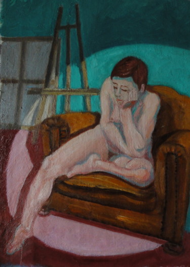 Peinture intitulée ""Le fauteuil de Vin…" par Emile Paya, Œuvre d'art originale, Huile