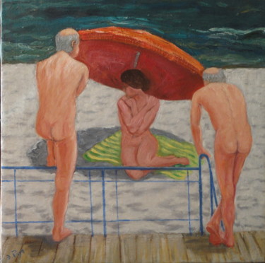 Peinture intitulée ""Suzanne et les vie…" par Emile Paya, Œuvre d'art originale, Huile
