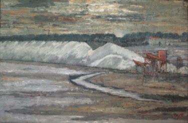 Painting titled ""Les Salins du Midi"" by Emile Paya, Original Artwork, Oil