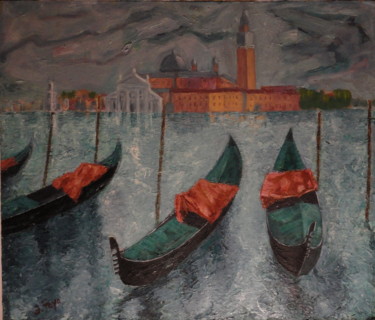 Peinture intitulée ""Venise"" par Emile Paya, Œuvre d'art originale, Huile