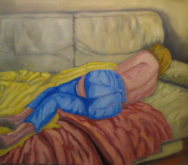 Peinture intitulée ""Le Jean c'est chic…" par Emile Paya, Œuvre d'art originale, Huile