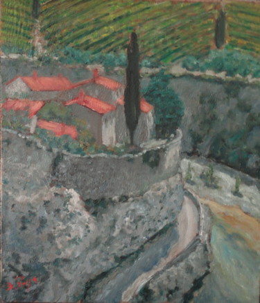 Peinture intitulée "Printemps à Minerve…" par Emile Paya, Œuvre d'art originale, Huile
