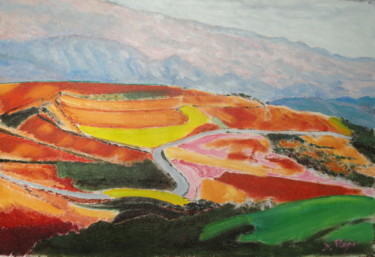 Peinture intitulée ""Une route du bout…" par Emile Paya, Œuvre d'art originale, Huile
