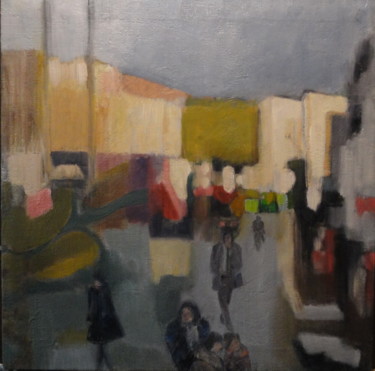 Peinture intitulée ""Ville nouvelle"" par Emile Paya, Œuvre d'art originale, Huile