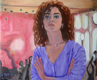 Peinture intitulée ""Elle attend....!"" par Emile Paya, Œuvre d'art originale, Huile