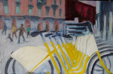 Peinture intitulée ""Yellow 2" par Emile Paya, Œuvre d'art originale, Huile