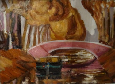 Pintura intitulada "Toulouse, Canal de…" por Emile Paya, Obras de arte originais, Óleo Montado em Armação em madeira