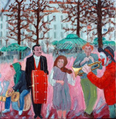 Peinture intitulée "La fanfare de Belle…" par Emile Paya, Œuvre d'art originale, Huile