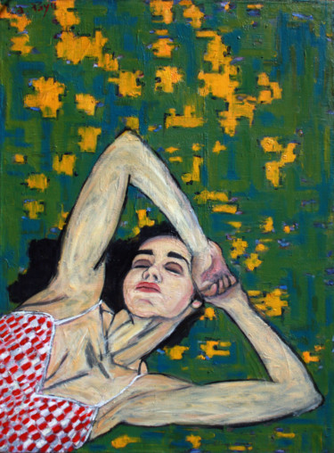 Painting titled "Jeune fille en fleur" by Emile Paya, Original Artwork, Oil