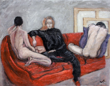 Peinture intitulée "l'Amie" par Emile Paya, Œuvre d'art originale, Huile