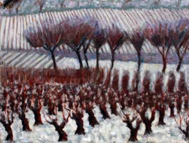 Peinture intitulée "Vignoble du Beaulol…" par Emile Paya, Œuvre d'art originale, Huile
