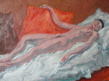 Pintura intitulada "Nu lascif." por Emile Paya, Obras de arte originais, Óleo