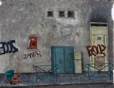Peinture intitulée "Wall street." par Emile Paya, Œuvre d'art originale, Huile