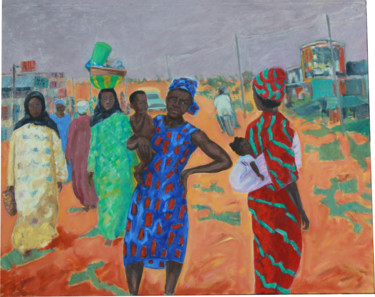 Peinture intitulée "Femmes du Mali" par Emile Paya, Œuvre d'art originale, Huile
