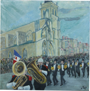 Malerei mit dem Titel "Défilé des classes…" von Emile Paya, Original-Kunstwerk, Öl