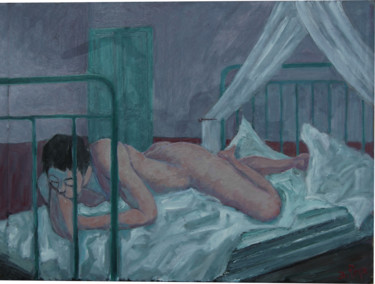 Peinture intitulée "Nu atmosphérique" par Emile Paya, Œuvre d'art originale, Huile