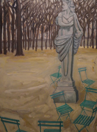 Painting titled "La solitude de Flore" by Emile Paya, Original Artwork, Oil