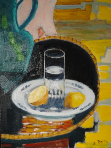 Peinture intitulée ""La citronade de Mr…" par Emile Paya, Œuvre d'art originale, Huile