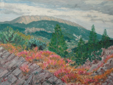 Painting titled "Massif du Caroux (M…" by Emile Paya, Original Artwork, Oil