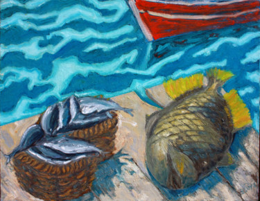 Картина под названием ""Bonne pêche"" - Emile Paya, Подлинное произведение искусства, Масло