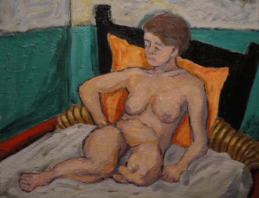 Painting titled "Nu" by Emile Paya, Original Artwork, Oil