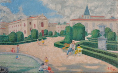 Painting titled ""Le jardin de l'Evê…" by Emile Paya, Original Artwork, Oil