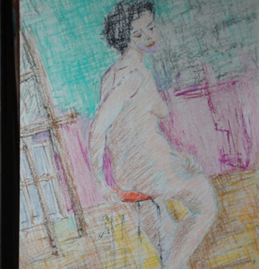 Peinture intitulée ""Pose"" par Emile Paya, Œuvre d'art originale, Pastel