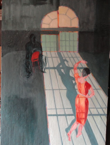 Peinture intitulée ""La jeune fille qui…" par Emile Paya, Œuvre d'art originale, Huile