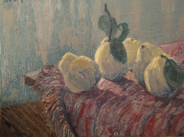 Peinture intitulée ""Les coings"" par Emile Paya, Œuvre d'art originale, Huile