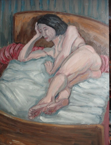 Pintura intitulada ""La femme qui est d…" por Emile Paya, Obras de arte originais, Óleo