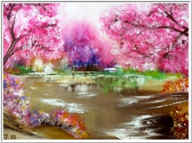 Peinture intitulée "printemps" par Alza, Œuvre d'art originale, Huile
