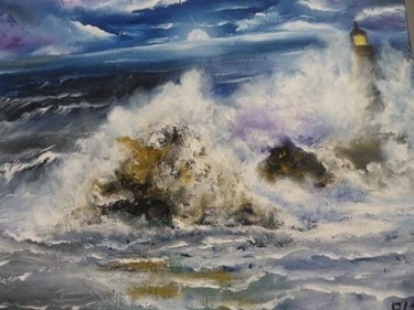 Painting titled "bretagne" by Alza, Original Artwork, Oil