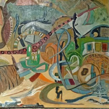 Painting titled "Dreamland" by Emili Vit, Original Artwork, Oil Mounted on Wood Panel
