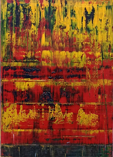 Картина под названием "Lava2" - Emili Vit, Подлинное произведение искусства, Масло Установлен на Деревянная панель
