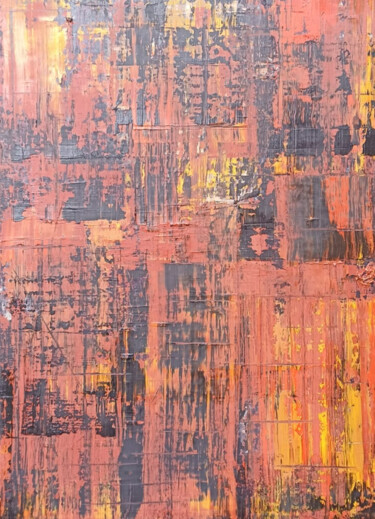 Painting titled "Lava3" by Emili Vit, Original Artwork, Oil Mounted on Cardboard