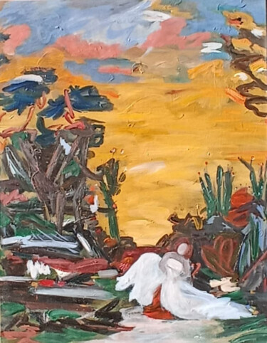 Malerei mit dem Titel "Melancholy of Lonel…" von Emili Vit, Original-Kunstwerk, Öl Auf Keilrahmen aus Holz montiert