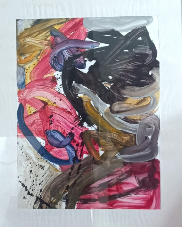Painting titled "Fire Dance" by Emili Vit, Original Artwork, Acrylic Mounted on Cardboard